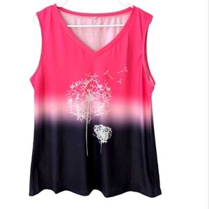 Women's Pink and Black Ombre Sleeveless Size L
